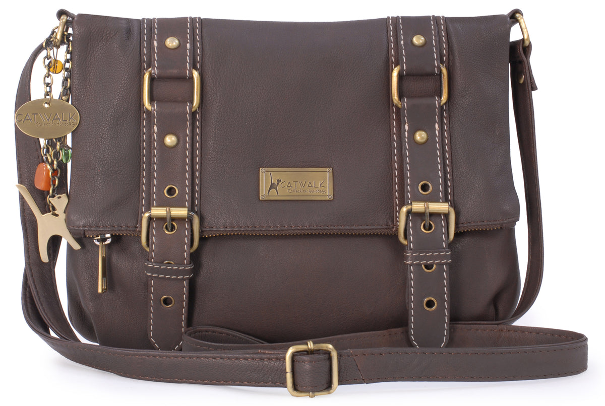 Catwalk Collection Handbags - Leren Crossbody Tas voor Dames - Schoudertas Handtas - Verstelbare Schouderriem - Kleine/Middelgrote - Frankie - Zwart Catwalk Collection Handbags - Leren Crossbody Tas voor Dames - Schoudertas Handtas - Verstelbare Schouderriem - Kleine/Middelgrote - Frankie - Zwart