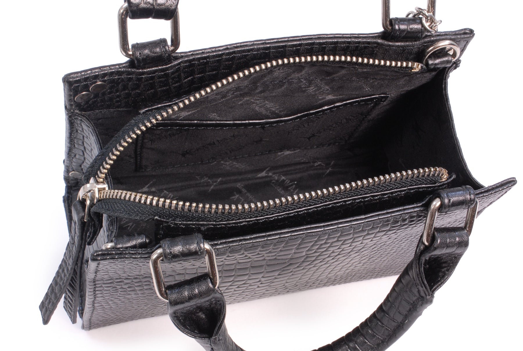 Black structured handbag sale